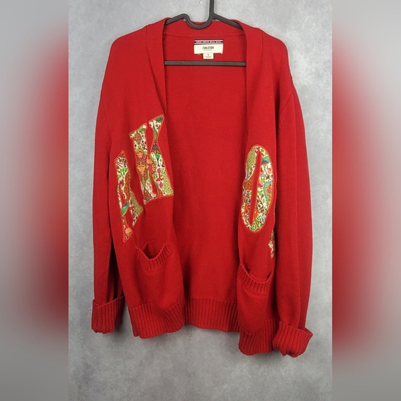 Akoo Mens Roe Sweater (Chili Pepper) Animal Print Embroidered Size S - Picture 3 of 10